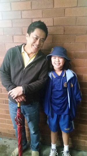 Father and daughter at Fathers Day breakfast 2016