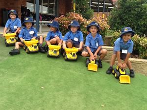 Boys with their toys in Kindy