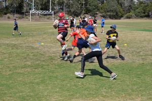 football at the walkathon