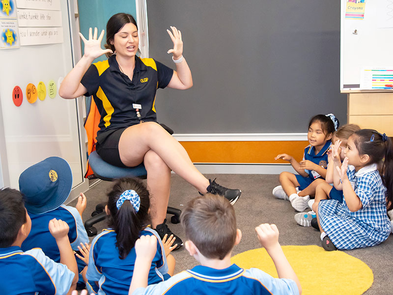 Our Lady Queen of Peace Catholic Primary Greystanes OLQP Teacher educating young students