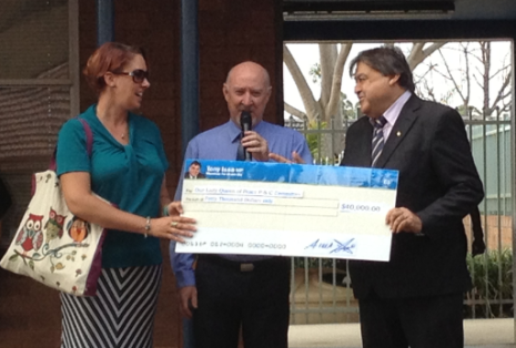 Cheque for $40 000