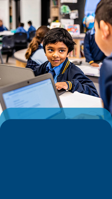 Student learning in the classroom at Our Lady Queen of Peace Primary School Greystanes