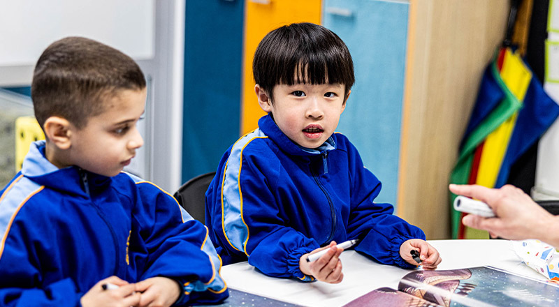 Student learning in the classroom at Our Lady Queen of Peace Primary School Greystanes