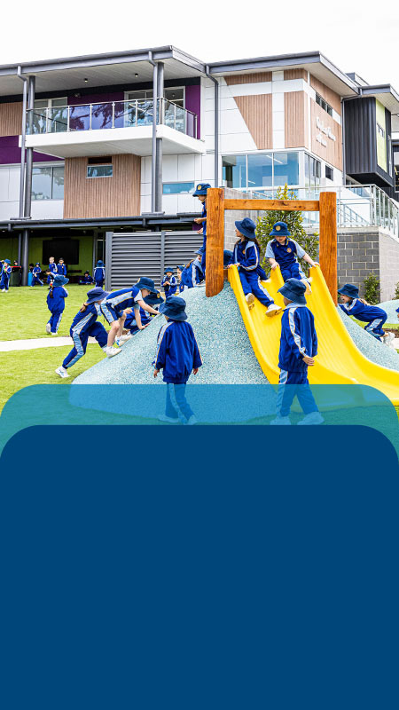 Our Lady Queen of Peace, Greystanes students playing on outdoor equipment