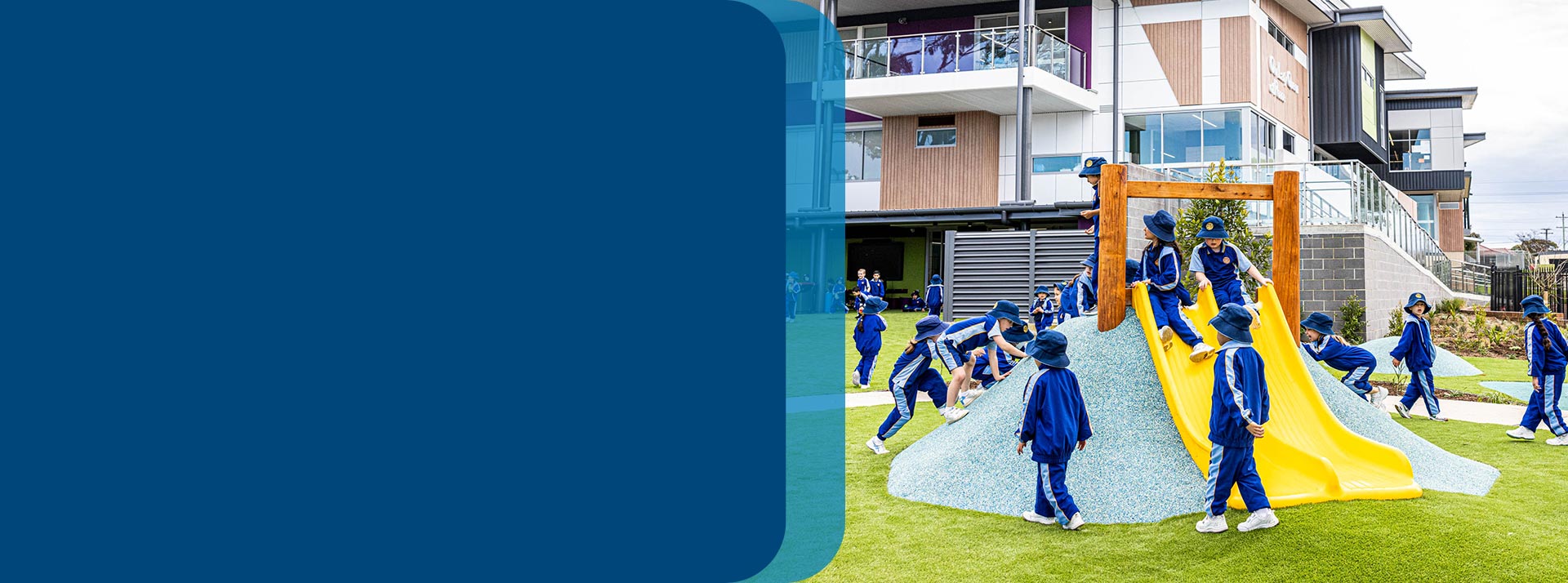 Our Lady Queen of Peace, Greystanes students playing on outdoor equipment