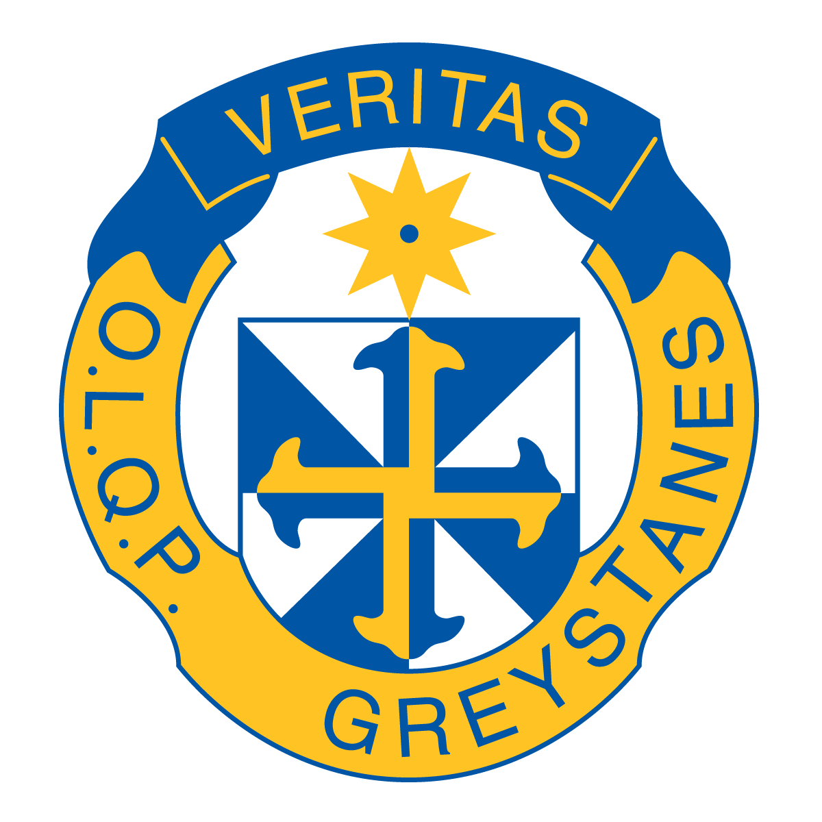 The school crest of Our Lady Queen of Peace Primary School Greystanes